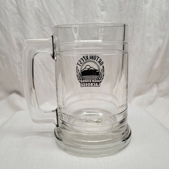 Oktoberfest High Sierra Lacrosse Glass Beer Mug 5" Tall Logo Design - Picture 3 of 5